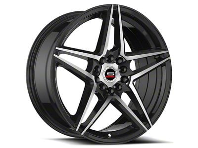 Spec-1 SP-54 Gloss Black and Machined 5-Lug Wheel; 17x7.5; 42mm Offset (87-90 Dakota)