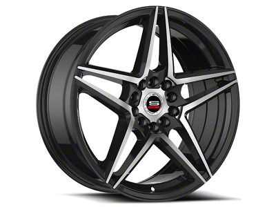 Spec-1 SP-54 Gloss Black and Machined 5-Lug Wheel; 18x8; 38mm Offset (87-90 Dakota)