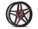 Spec-1 SP-54 Gloss Black and Red Machined 5-Lug Wheel; 17x7.5; 42mm Offset (87-90 Dakota)