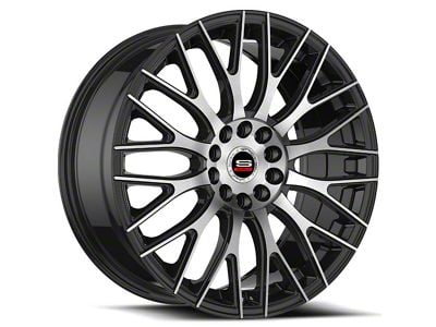 Spec-1 SP-55 Gloss Black and Machined 5-Lug Wheel; 17x7.5; 42mm Offset (87-90 Dakota)