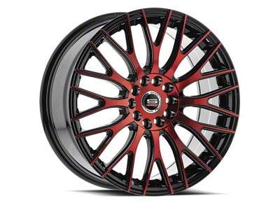 Spec-1 SP-55 Gloss Black and Red Machined 5-Lug Wheel; 17x7.5; 42mm Offset (87-90 Dakota)