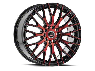 Spec-1 SP-55 Gloss Black and Red Machined 5-Lug Wheel; 18x8; 38mm Offset (87-90 Dakota)