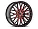 Spec-1 SP-55 Gloss Black and Red Machined 5-Lug Wheel; 18x8; 38mm Offset (87-90 Dakota)