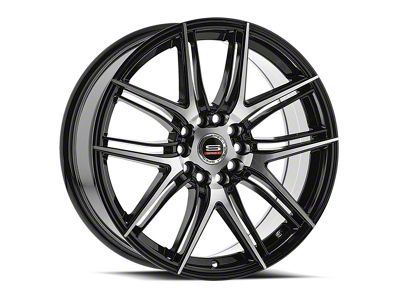 Spec-1 SP-56 Gloss Black and Machined 5-Lug Wheel; 17x7.5; 42mm Offset (87-90 Dakota)