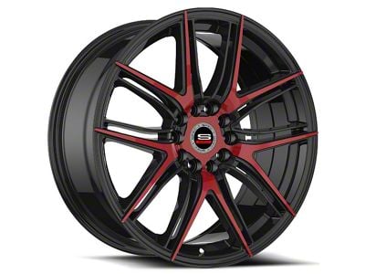 Spec-1 SP-56 Gloss Black and Red Machined 5-Lug Wheel; 17x7.5; 42mm Offset (87-90 Dakota)