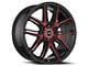 Spec-1 SP-56 Gloss Black and Red Machined 5-Lug Wheel; 18x8; 38mm Offset (87-90 Dakota)