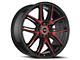 Spec-1 SP-56 Gloss Black and Red Machined 5-Lug Wheel; 20x8.5; 38mm Offset (87-90 Dakota)