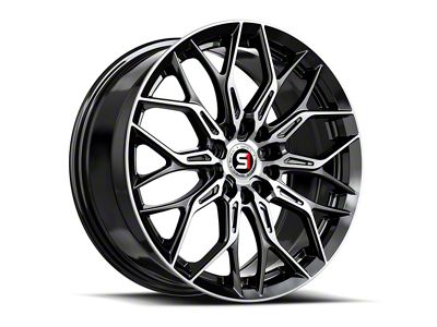 Spec-1 SP-57 Gloss Black and Machined 5-Lug Wheel; 17x7.5; 42mm Offset (87-90 Dakota)