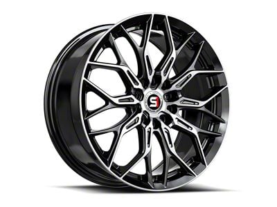 Spec-1 SP-57 Gloss Black and Machined 5-Lug Wheel; 17x7.5; 42mm Offset (87-90 Dakota)