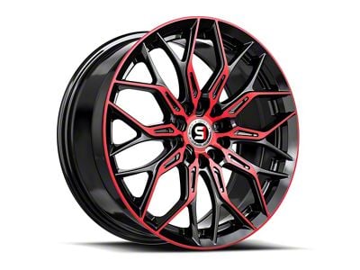 Spec-1 SP-57 Gloss Black and Red Machined 5-Lug Wheel; 17x7.5; 42mm Offset (87-90 Dakota)