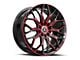 Spec-1 SP-57 Gloss Black and Red Machined 5-Lug Wheel; 17x7.5; 42mm Offset (87-90 Dakota)