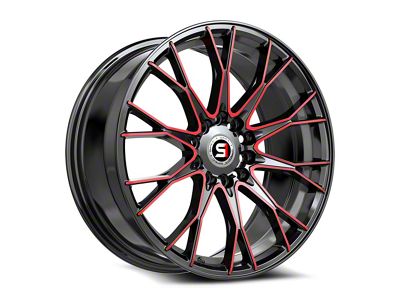 Spec-1 SP-59 Gloss Black and Red Machined 5-Lug Wheel; 18x8; 38mm Offset (87-90 Dakota)