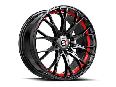 Spec-1 SP-59 Gloss Black and Red Undercut 5-Lug Wheel; 17x7.5; 42mm Offset (87-90 Dakota)