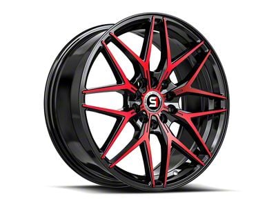 Spec-1 SP-60 Gloss Black and Red Machined 5-Lug Wheel; 17x7.5; 42mm Offset (87-90 Dakota)