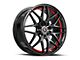 Spec-1 SP-60 Gloss Black and Red Undercut 5-Lug Wheel; 17x7.5; 42mm Offset (87-90 Dakota)