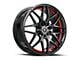 Spec-1 SP-60 Gloss Black and Red Undercut 5-Lug Wheel; 18x8; 38mm Offset (87-90 Dakota)