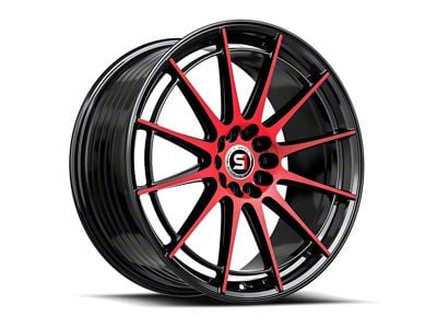 Spec-1 SP-64 Gloss Black and Red Machined 5-Lug Wheel; 17x8; 42mm Offset (87-90 Dakota)