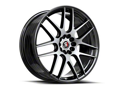 Spec-1 SP-65 Gloss Black and Machined 5-Lug Wheel; 17x8; 42mm Offset (87-90 Dakota)