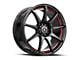 Spec-1 SP-67 Gloss Black and Red Line 5-Lug Wheel; 18x8; 38mm Offset (87-90 Dakota)