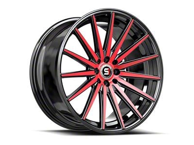 Spec-1 SP-69 Gloss Black and Red Machined 5-Lug Wheel; 17x7.5; 42mm Offset (87-90 Dakota)