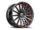 Spec-1 SP-69 Gloss Black and Red Under Cut 5-Lug Wheel; 18x8; 38mm Offset (87-90 Dakota)