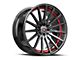 Spec-1 SP-69 Gloss Black and Red Undercut 5-Lug Wheel; 17x7.5; 42mm Offset (87-90 Dakota)