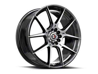 Spec-1 SP-71 Gloss Black and Machined 5-Lug Wheel; 17x8; 42mm Offset (87-90 Dakota)