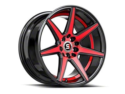 Spec-1 SP-73 Gloss Black Red Machined and Undercut 5-Lug Wheel; 17x7.5; 42mm Offset (87-90 Dakota)