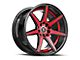 Spec-1 SP-73 Gloss Black Red Machined and Undercut 5-Lug Wheel; 17x7.5; 42mm Offset (87-90 Dakota)