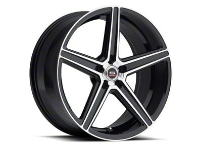 Spec-1 SP-8 Gloss Black and Machined 5-Lug Wheel; 20x10.5; 40mm Offset (87-90 Dakota)