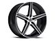 Spec-1 SP-8 Gloss Black and Machined 5-Lug Wheel; 22x9; 32mm Offset (87-90 Dakota)