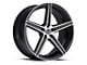 Spec-1 SP-8 Gloss Black and Machined 5-Lug Wheel; 22x9; 35mm Offset (87-90 Dakota)