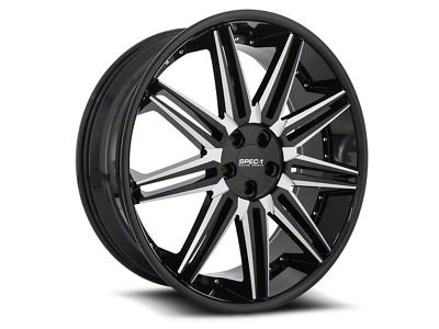 Spec-1 SPL-006 Gloss Black and Milled 5-Lug Wheel; 24x9; 35mm Offset (87-90 Dakota)