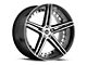 Spec-1 SPM-77 Gloss Black and Machined 5-Lug Wheel; 19x8.5; 15mm Offset (87-90 Dakota)