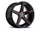 Spec-1 SPM-78 Gloss Black and Machined Red Line 5-Lug Wheel; 20x9; 35mm Offset (87-90 Dakota)