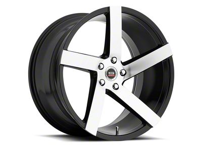 Spec-1 SPM-80 Gloss Black and Machined 5-Lug Wheel; 20x9; 35mm Offset (87-90 Dakota)