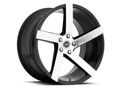 Spec-1 SPM-80 Gloss Black and Machined 5-Lug Wheel; 22x9; 35mm Offset (87-90 Dakota)