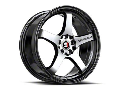 Spec-1 SPT-31 Gloss Black and Machined 5-Lug Wheel; 17x7.5; 42mm Offset (87-90 Dakota)