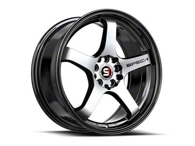 Spec-1 SPT-31 Gloss Black and Machined 5-Lug Wheel; 18x8.5; 38mm Offset (87-90 Dakota)