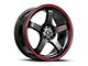 Spec-1 SPT-31 Gloss Black and Red Line 5-Lug Wheel; 19x9.5; 42mm Offset (87-90 Dakota)