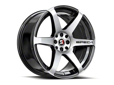 Spec-1 SPT-32 Gloss Black and Machined 5-Lug Wheel; 18x8; 34mm Offset (87-90 Dakota)