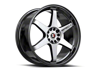 Spec-1 SPT-33 Gloss Black and Machined 5-Lug Wheel; 17x8; 38mm Offset (87-90 Dakota)