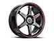 Spec-1 SPT-33 Gloss Black and Red Line 5-Lug Wheel; 17x8; 38mm Offset (87-90 Dakota)