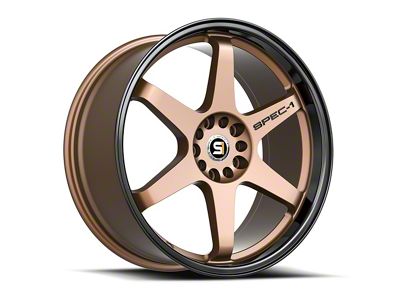 Spec-1 SPT-33 Matte Bronze and Black Lip 5-Lug Wheel; 17x8; 38mm Offset (87-90 Dakota)