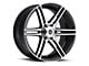 Spec-1 SP-22 Gloss Black and Machined 6-Lug Wheel; 22x9.5; 25mm Offset (07-13 Sierra 1500)