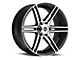 Spec-1 SP-22 Gloss Black and Machined 6-Lug Wheel; 22x9.5; 25mm Offset (07-14 Yukon)