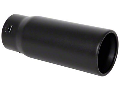 Spectre Flat Pencil Style Exhaust Tip; 4.50-Inch; Black (Fits 2 to 3-Inch Tailpipe)