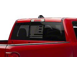 SEC10 Middle Window American Flag Decal; Matte Black (94-24 RAM 1500)