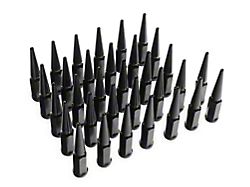 SpeedForm Black Spiked Lug Nut Kit; 14mm x 1.5; Set of 32 (12-24 RAM 3500)