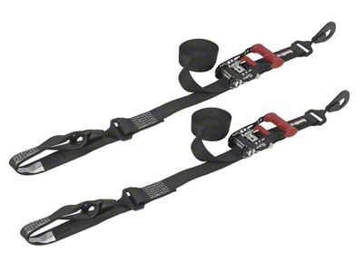 SpeedStrap 1.50-Inch x 10-Foot Ratchet Tie-Downs with Soft-Tie; Black